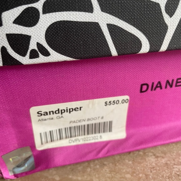 Diane Von Furstenberg Paden Brandy Tumbled Calf Leather Boot sz 8 - Picture 12 of 13